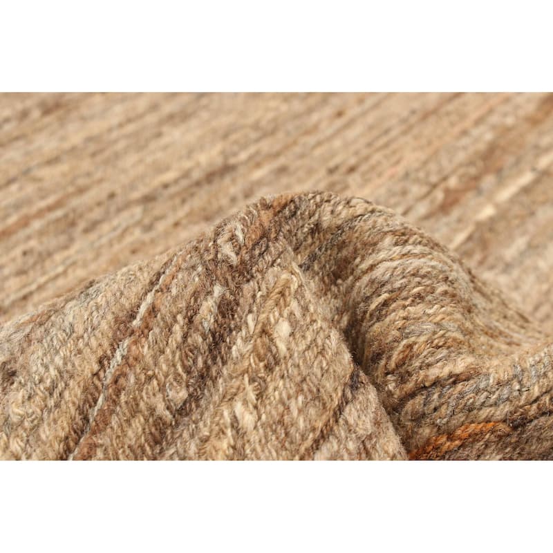 ECARPETGALLERY Flat-Weave Natural Khaki Wool Tapestry Kilim - 4'7 x 7'1