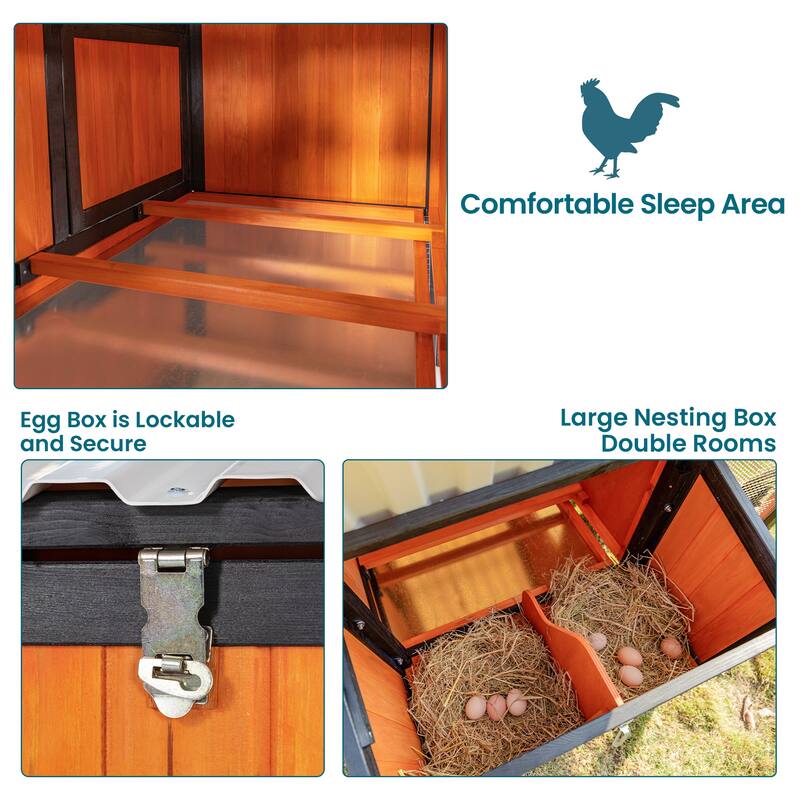 Weatherproof outdoor chicken coop with waterproof PVC roof