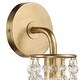 preview thumbnail 4 of 4, Gabrielle 1 Light Antique Gold Wall Mount - 4'' W x 19'' H x 5.51'' D