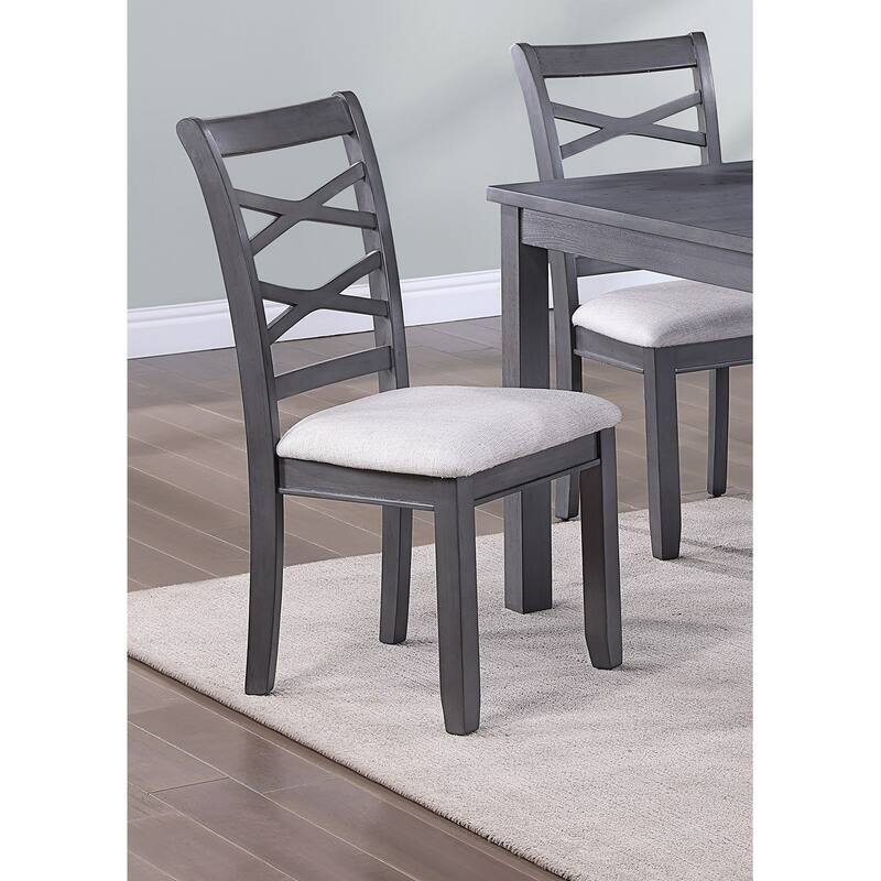 Dining Room Furniture Modern 6pcs Set Dining Table 4x Side Chairs and A Bench Rubberwood Unique Design Back Chair Wooden