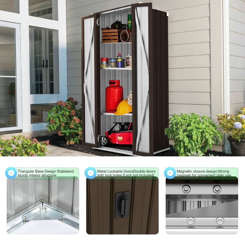 AECOJOY Storage Cabinet Waterproof with Adjustable Shelves - N/A