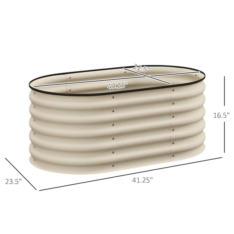 Outsunny 3.4' x 2' x 1.4' Galvanized Raised Garden Bed Kit, Outdoor Metal Elevated Planter Box