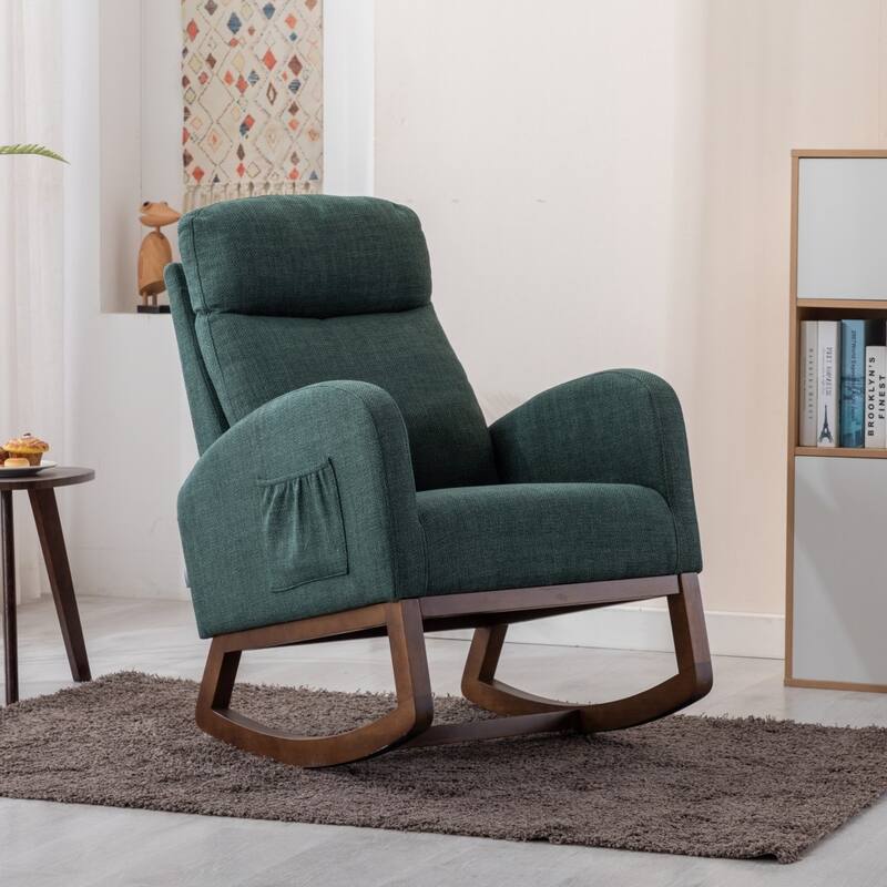 Living Room Comfortable Rocking Chair Living Room Chair - 39.70'' H x 27.16'' W x 37'' D - Emerald