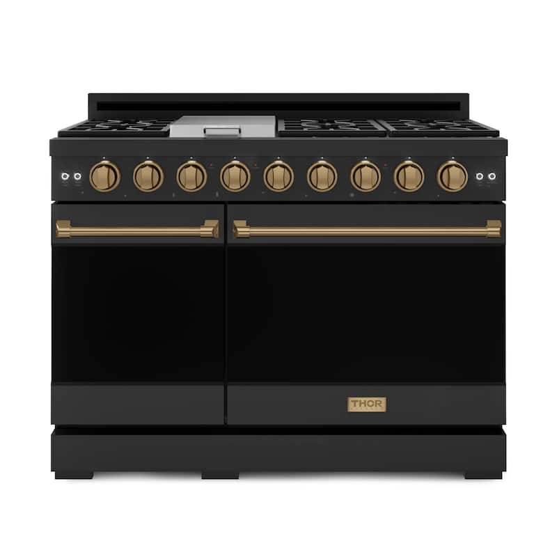Thor Kitchen RSG48ELP Gordon Ramsay 6.8 Cu. Ft. Free Standing Gas - Matte Black / Bronze