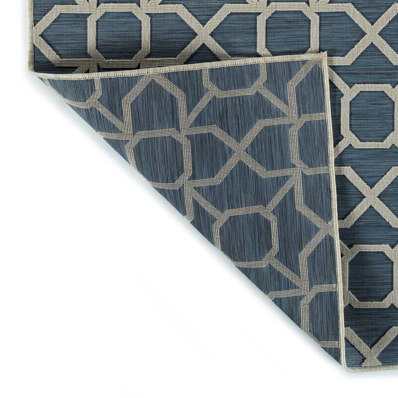 Contemporary Transitional Geometric Textured High-Low Cut & Loop Rectangle Area Rug - 5.3x 7.6