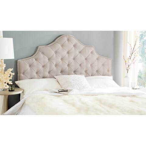 Safavieh Arebelle Taupe Linen Tufted Headboard
