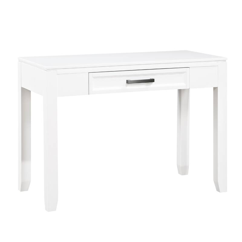 Thiem Writing Laptop Desk, 1 Drawer, White Veneer, 42 Inch