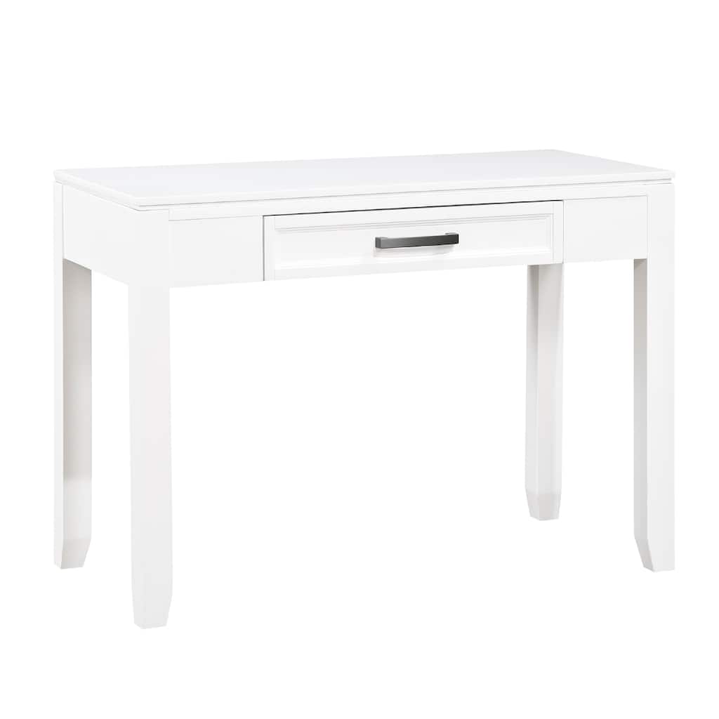 Thiem Writing Laptop Desk, 1 Drawer, White Veneer, 42 Inch