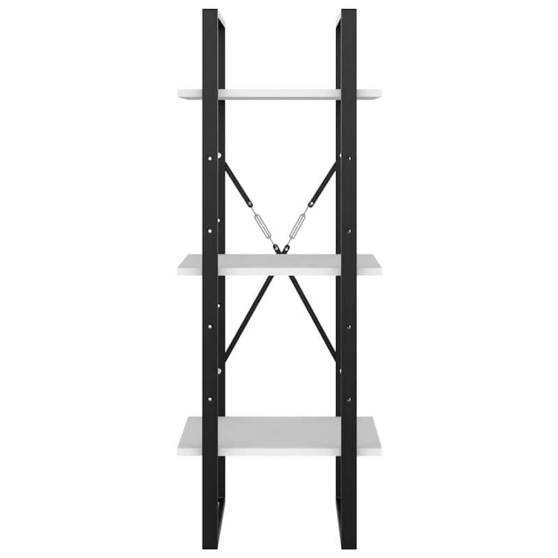 Zoe Standing Bookshelf, 41 Inch Tall, 3 Shelves, Black and White