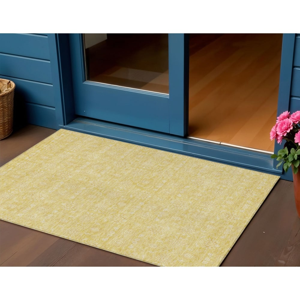 HomeRoots Floral Transitional Rectangle Outdoor Rug
