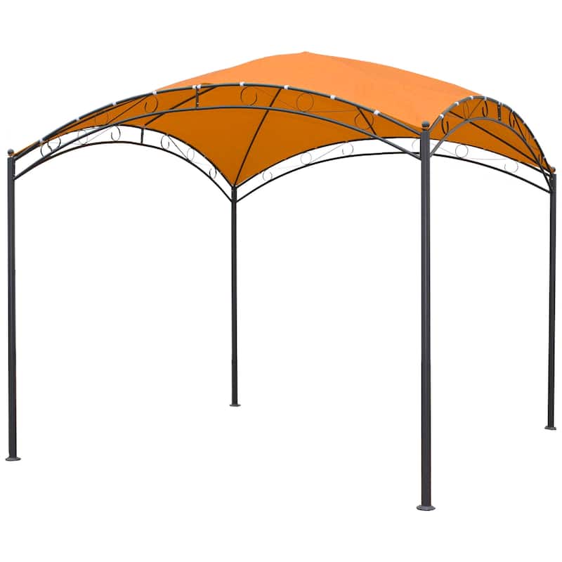 St. Kitts 10-foot Steel/ Polyester Fabric Square Dome-top Gazebo - Terra Cotta