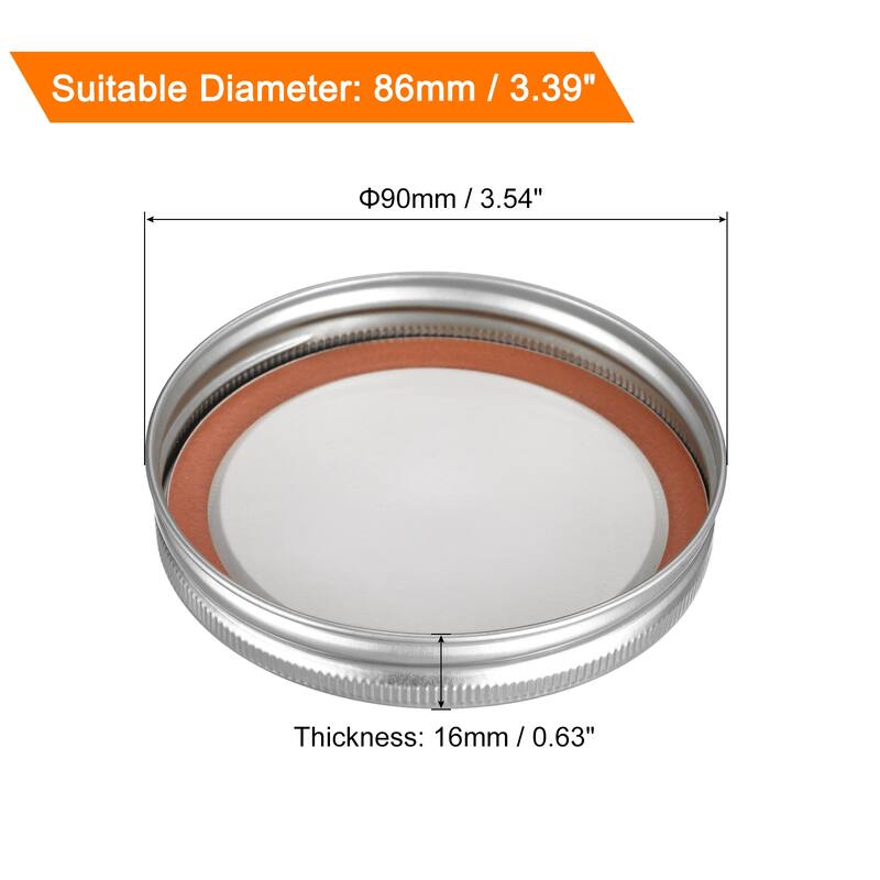 Canning Lids, 8 Sets - Tinplate Split-Type Mason Jar Lids Wide Mouth - Silver