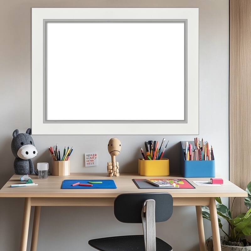 Amanti Art Eva Black Silver Framed Dry Erase Magnetic Board