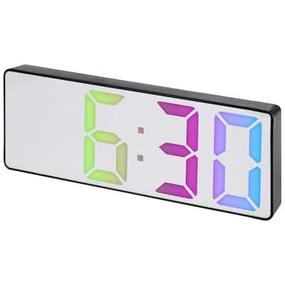 Small Digital Alarm Clock Bedroom Big Numbers Display, Temperature, Adjustable Dimmable 12/24 H Deep Sleepers 6.3x2.4x1 Inch