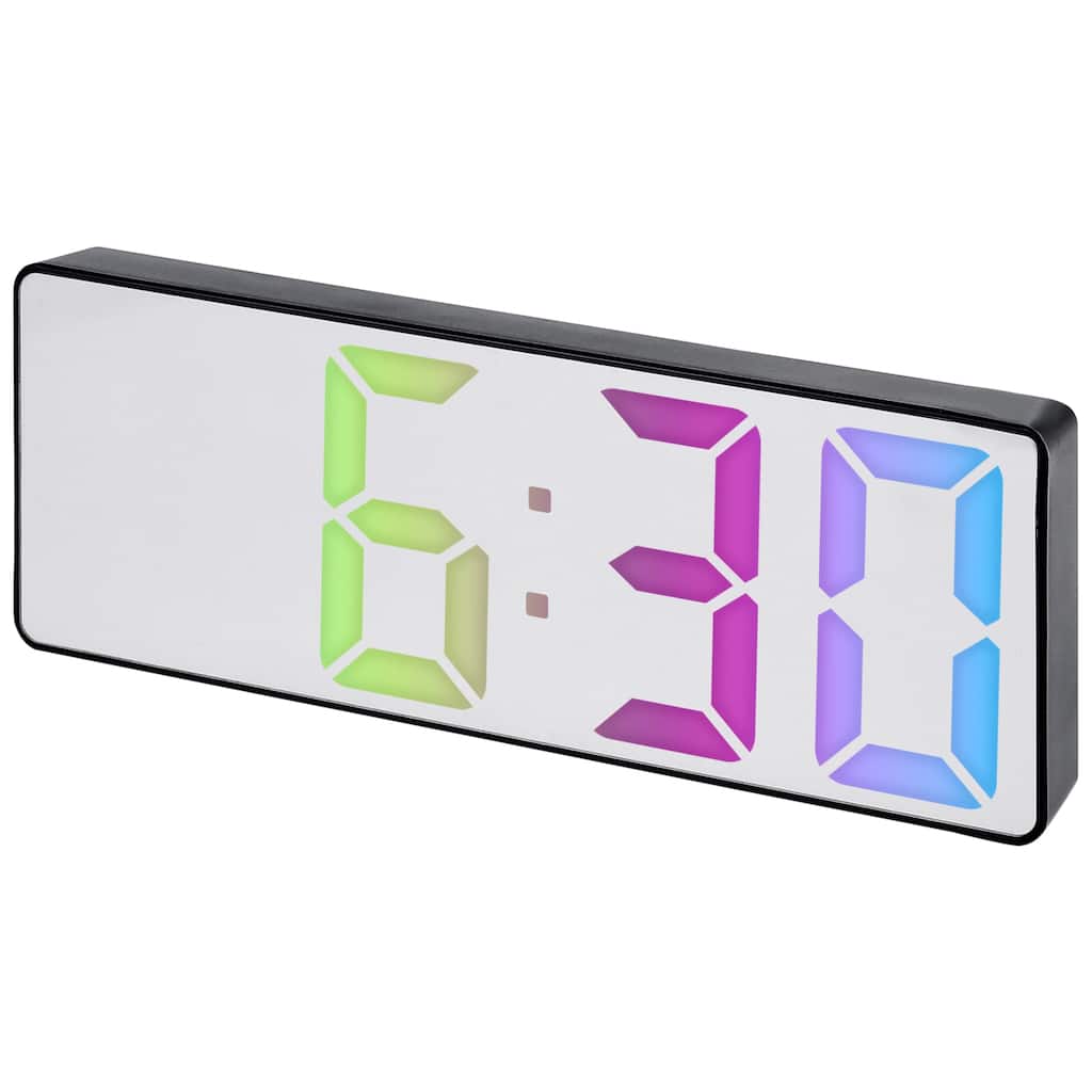 Small Digital Alarm Clock Bedroom Big Numbers Display, Temperature, Adjustable Dimmable 12/24 H Deep Sleepers 6.3x2.4x1 Inch