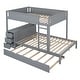 preview thumbnail 7 of 10, Full-Over-Full Bunk Bed with Twin size Trundle, Storage and Desk