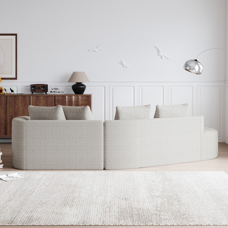 GDFStudio - Blackwood Chenille 4-Seater Oversized Sectional Sofa with Pillows