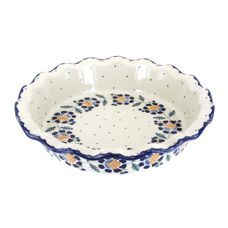 Blue Rose Polish Pottery Z159 Manufaktura Pie Plate