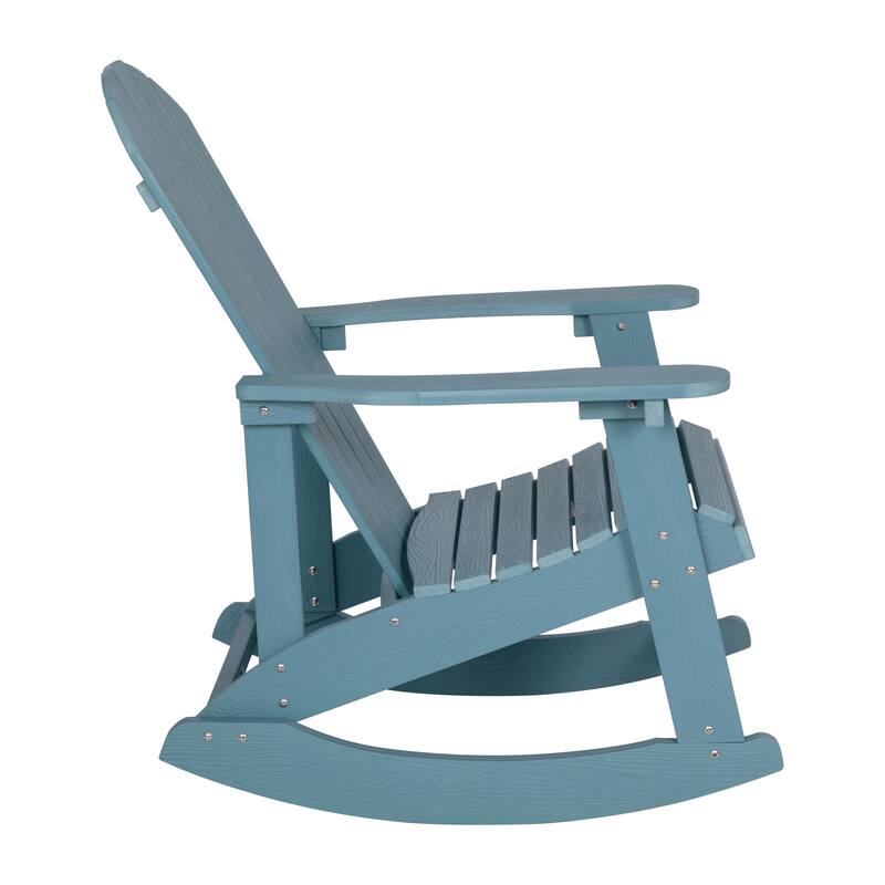 All Weather Polyresin Wood Rocking Adirondack Chair