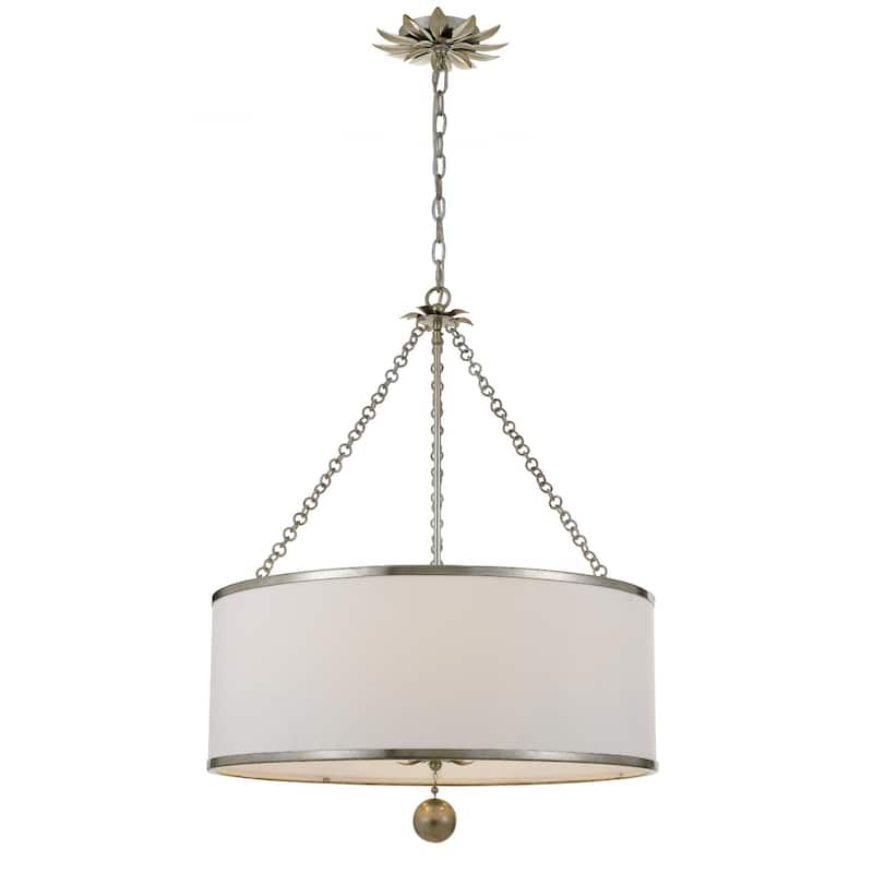 Crystorama Lighting Group Broche 6 Light 24" Wide Wrought Iron Drum - Antique Silver