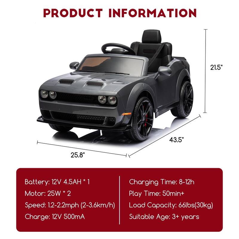 12V Ride on Car with Remote Control Suitable for Over three years old