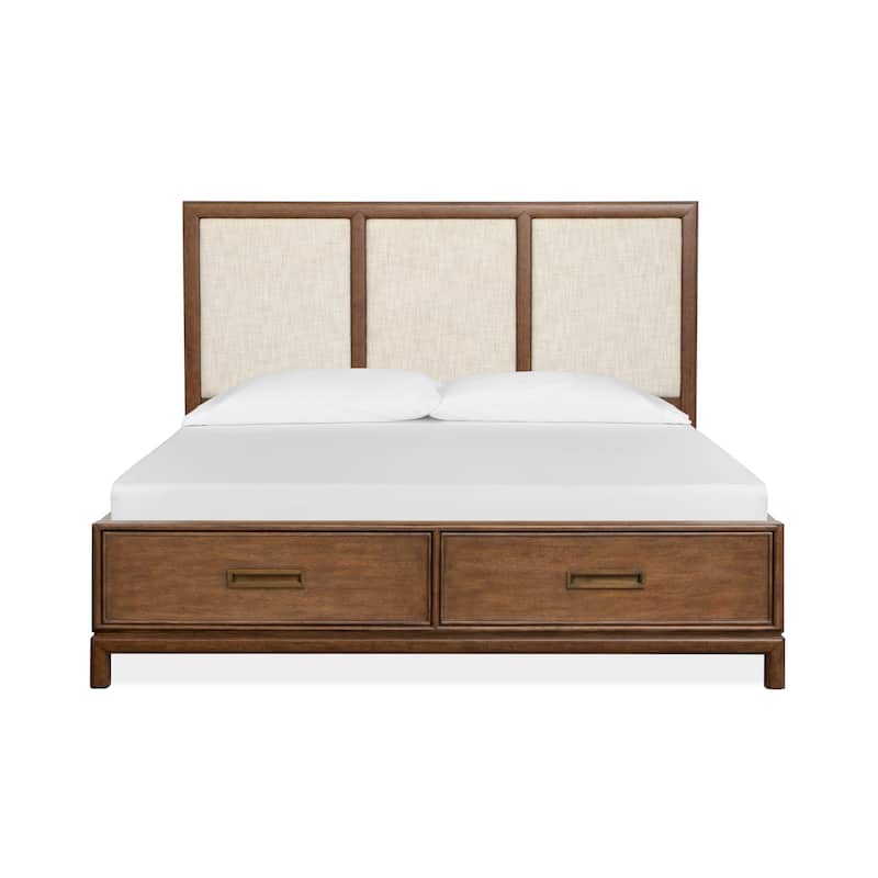 Magnussen Home Ridgefield Russet Upholstered Panel Storage Bed