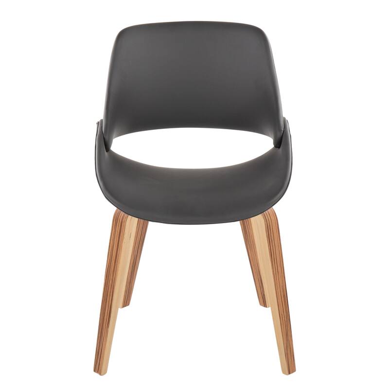 Carson Carrington Svellingen Dining Chair with Bent Wood Legs (Set of 2) - Grey Faux Leather/Zebra Wood