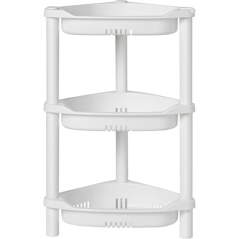 Bath Bliss Venice Shower Caddy in White - 10.25x 21.1x 4.3 - On