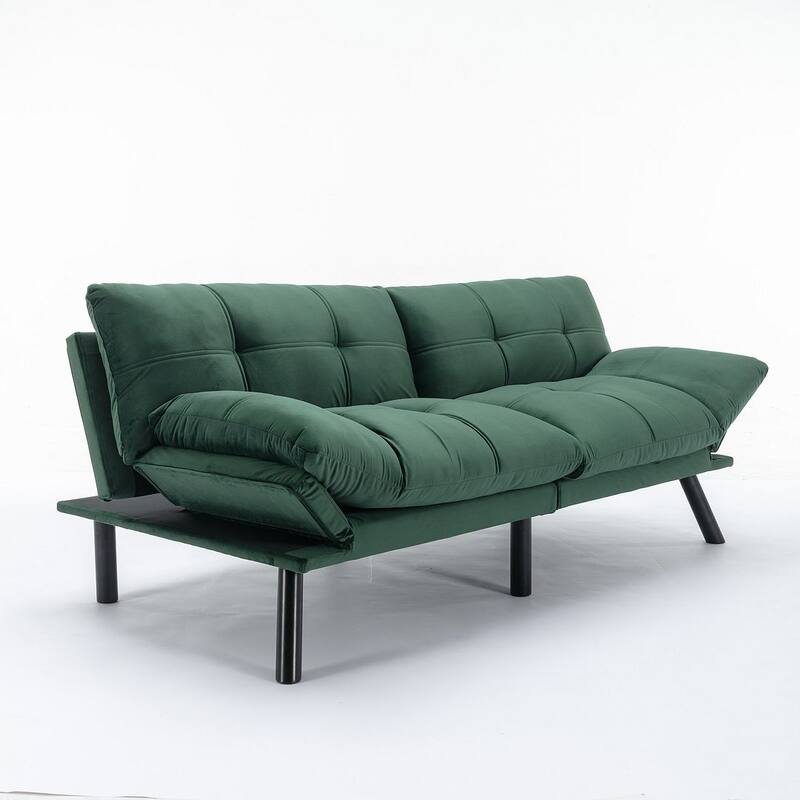 Modern Upholstered 2-Seater Sofa Bed with Adjustable Backrest and Armrests - 70:l