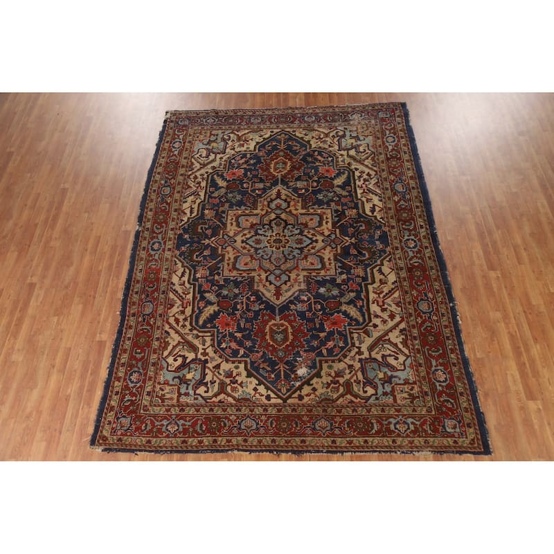 Tabriz Persian Antique Area Rug Hand-Knotted Wool Carpet - 8'1"x 10'10"