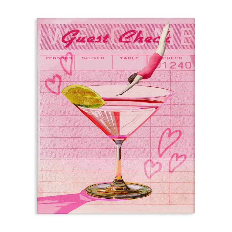 Stupell Diver into Cocktail Guest Check Canvas Wall Art Design By Lil' Rue - 30 x 40