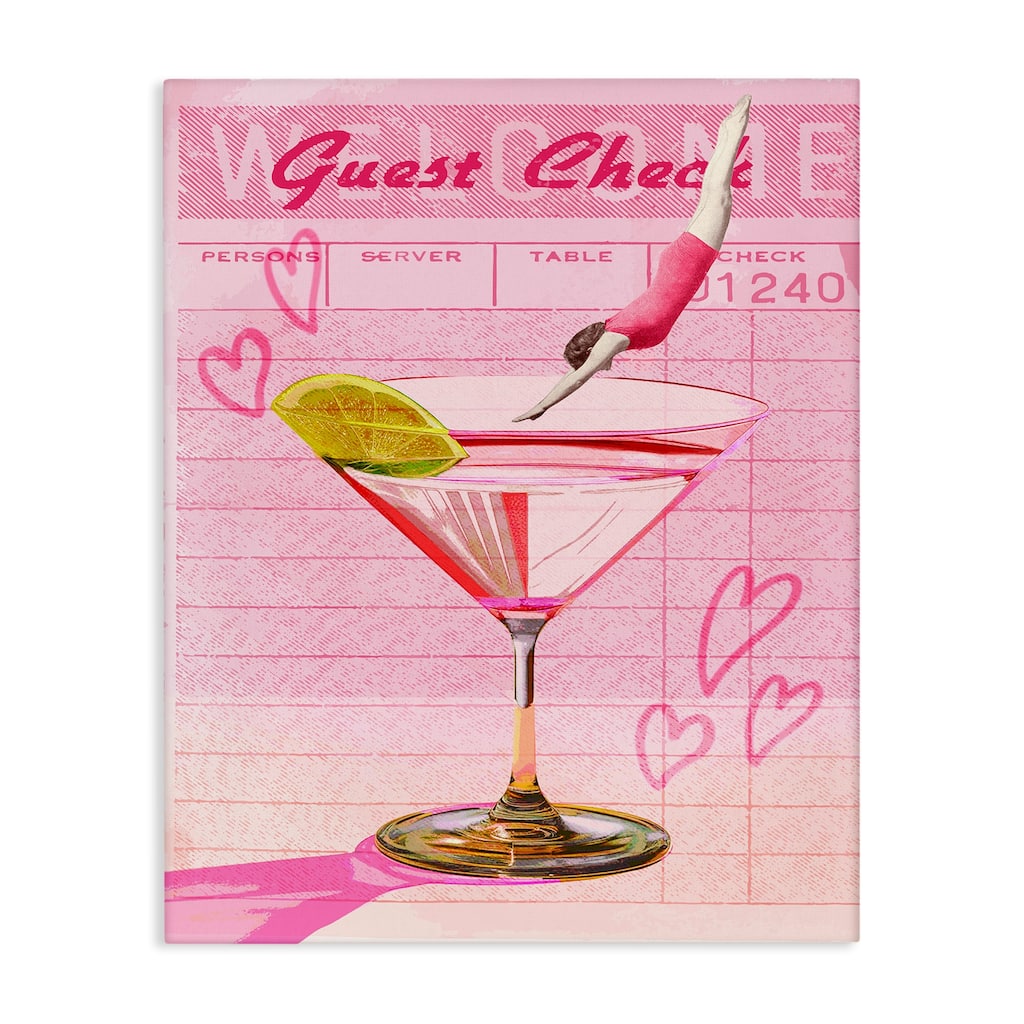 Stupell Diver into Cocktail Guest Check Canvas Wall Art Design By Lil' Rue