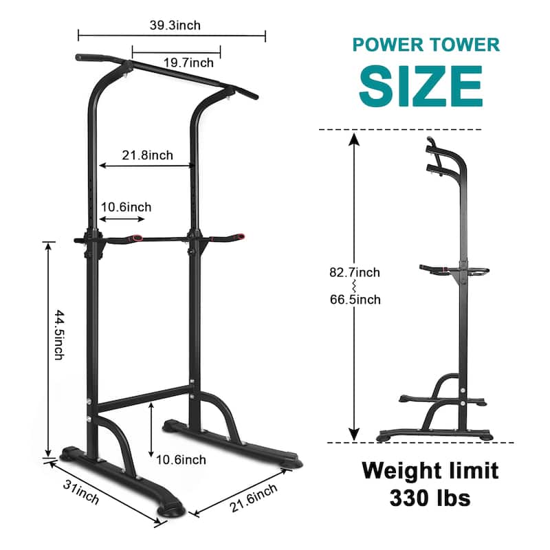 Power Tower Workout Dip Station Pull Up Bar