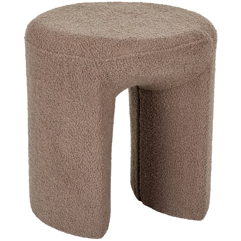 Upholstered Boucle Horseshoe Ottoman Stool Foot Rest Seat Living Room