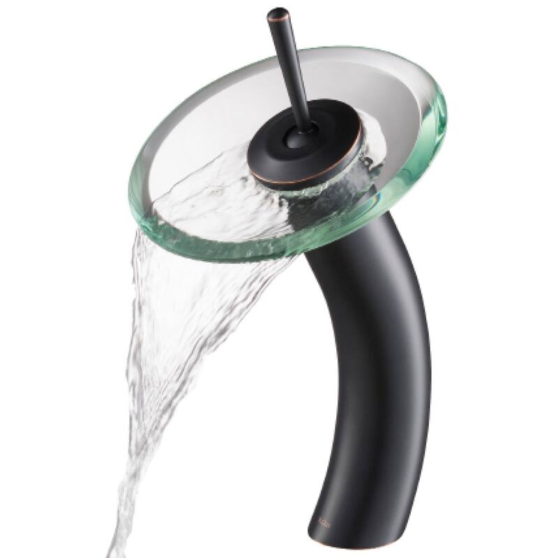 Kraus Bathroom Combo - 16-1/2" Clear Glass Vessel Bathroom Sink with