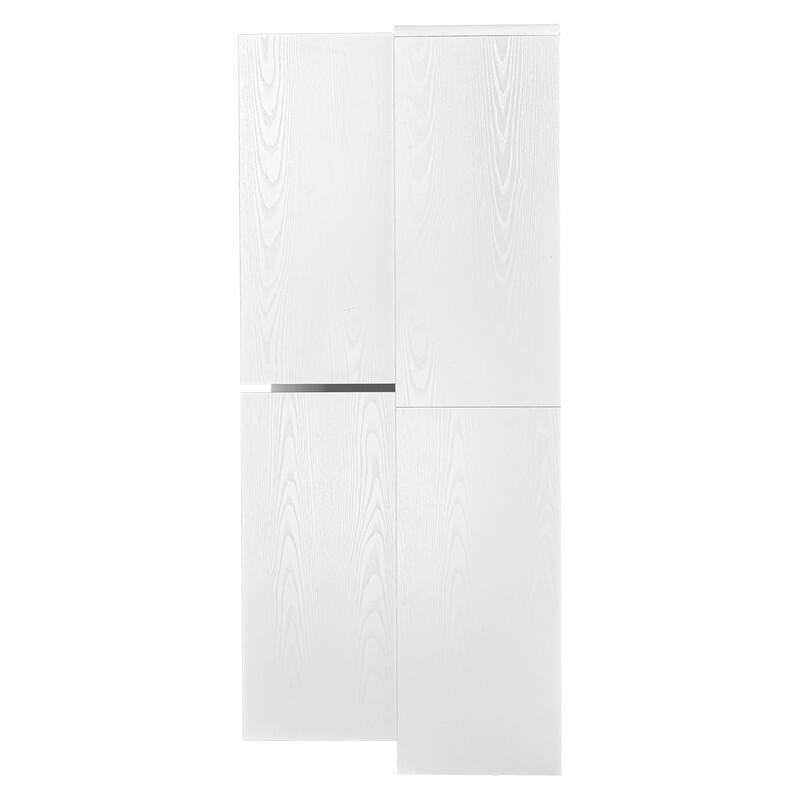 Farmhouse 72" Tall Kitchen Pantry Cabinet, Freestanding Curved Design with Adjustable Shelves and Hidden Drawer