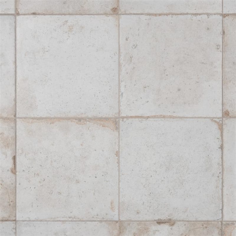 Merola Tile Kings Root Distressed White 17-5/8" x 17-5/8" Ceramic Floor and Wall Tile