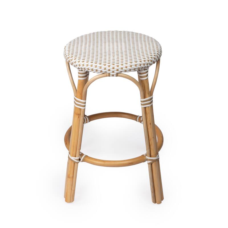 Tobias 24" Rattan Round Counter Stool