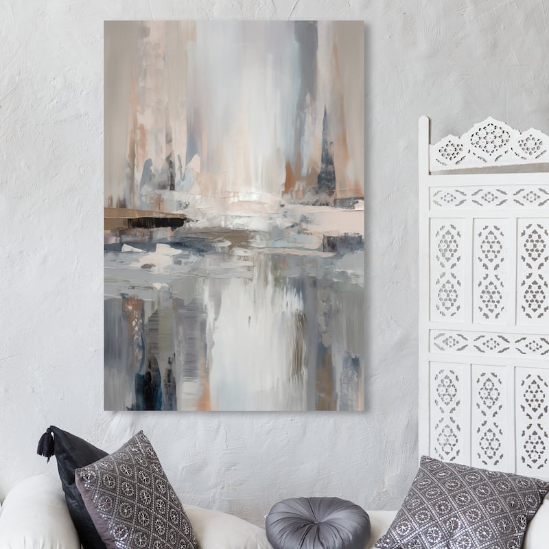 Wynwood Studio Canvas Abstract Abstract Cityscrapers Gray and Modern & Contemporary Wall Art Canvas Print - 45 x 30