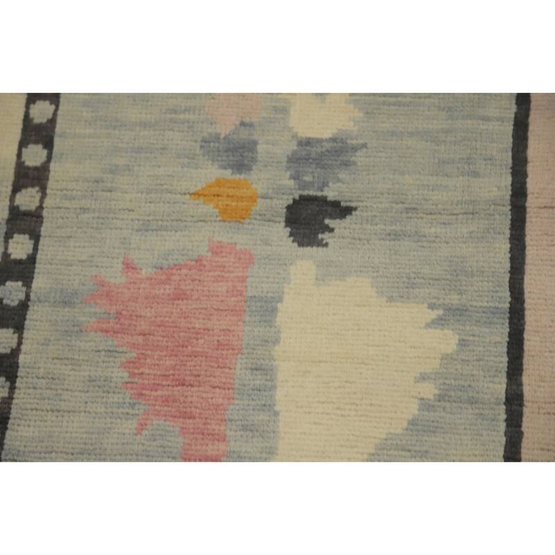 Geometric Gabbeh Vegetable Dye Area Rug Handmade Wool Carpet - 12' 1'' X 8' 11''