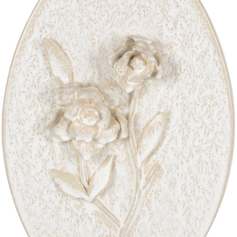 Ceramic Earthenware Textured Vase with Tapered Rim and Organic Pattern