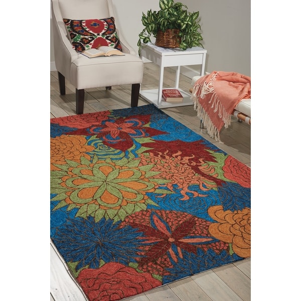 slide 2 of 14, Nourison South Beach Abstract Floral Area Rug 10' x 13' - Blue - Rectangle