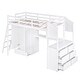 preview thumbnail 6 of 5, Twin Size Loft Bed with Wardrobe and Drawers, Attached Desk with Shelves