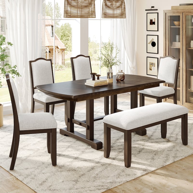 Farmhouse Dining Chairs Set of 4, Upholstered Dining Chairs with High Back