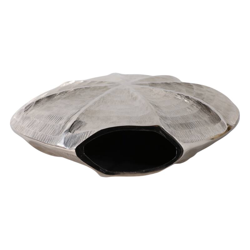 Metal Aluminum Vase Coastal Glam Scalloped Shell Pattern - 14" Silver