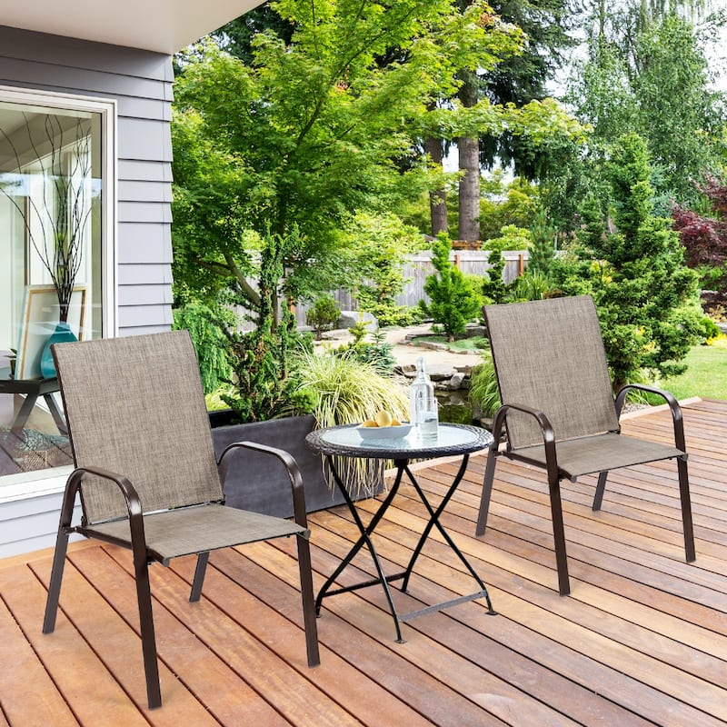 Costway 4PCS Patio Chairs Garden Deck Yard with Armrest - See Details