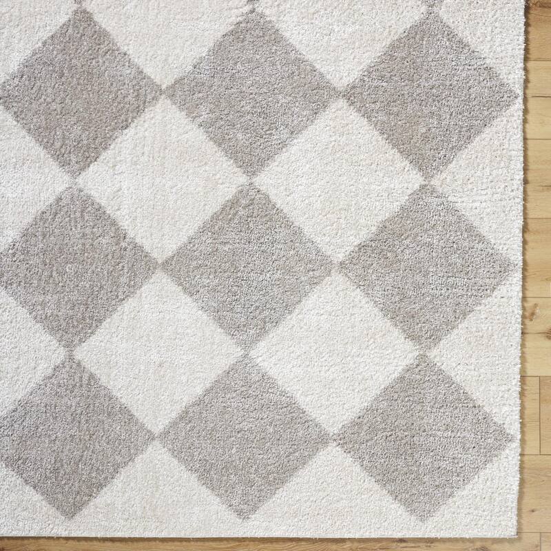 Livabliss Scandinavian Fossay Shag Diamond Washable Area Rug