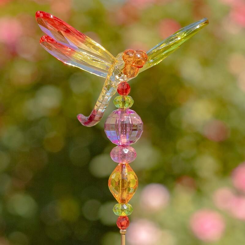 Set of 6 Acrylic Dragonfly Pot Stakes