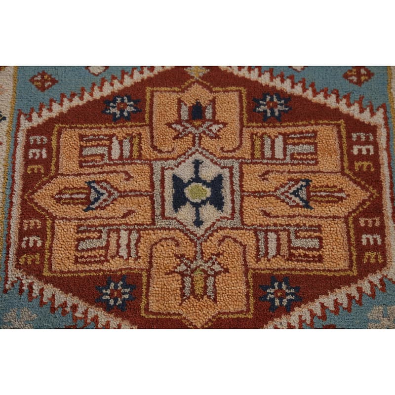 Geometric Heriz Serapi Style Runner Rug Handmade Wool Carpet - 2'6" x 7'9"