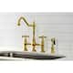 Heritage Bridge Kitchen Faucet with Brass Sprayer